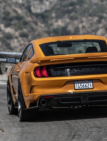 Rear view of a 2019 Saleen Mustang S302 Black Label